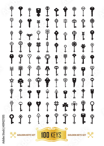 Vector Illustration of keys. Big icon set.