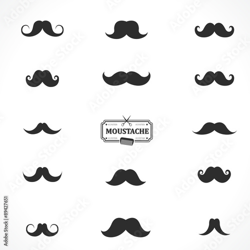 Vector Illustration with silhouettes of different shapes mustac