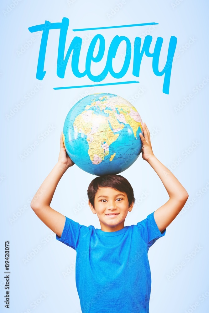 Theory against blue vignette background Theory against blue vignette background