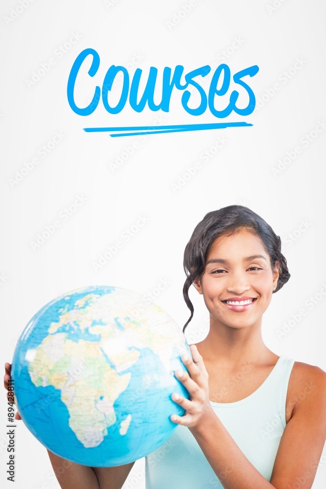 Courses against white background with vignette