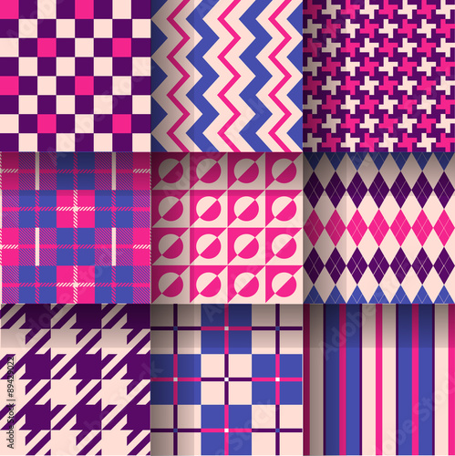 Seamless pattern background. Pattern Swatches made with Global Colors - quick, simple editing of color. 
