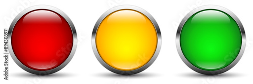 Vászonkép vector button set in traffic light colors - rating