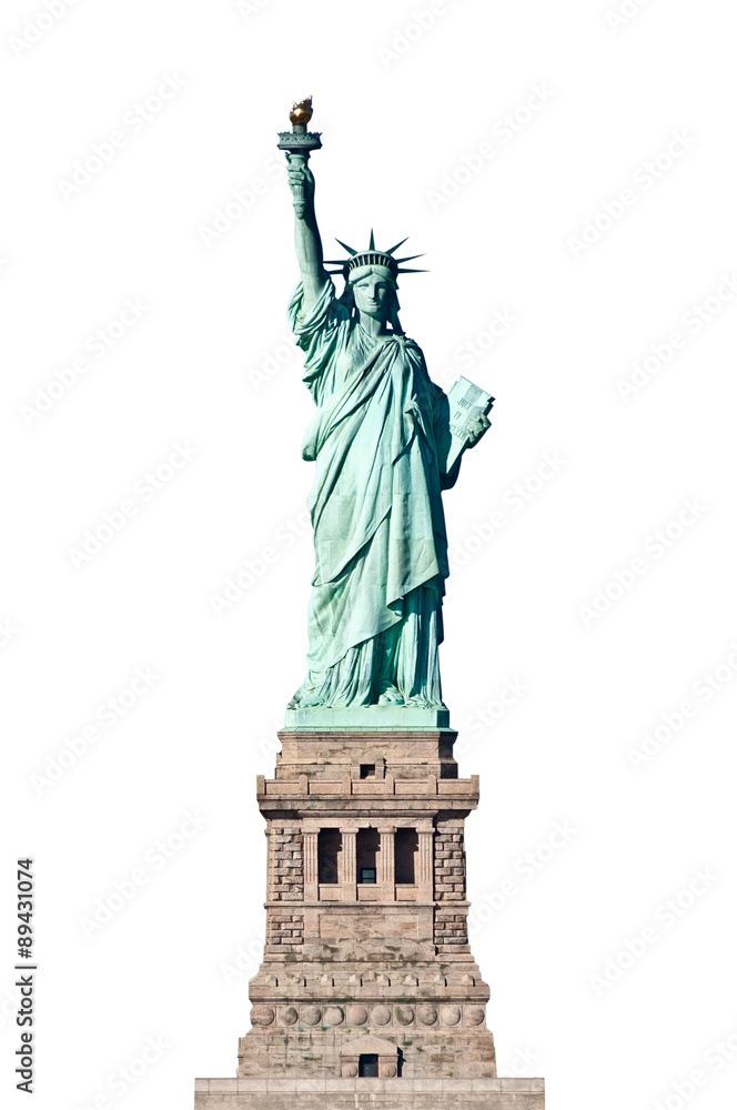 Fototapeta premium Statue of Liberty in New York on a white background