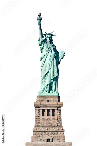 Statue of Liberty in New York on a white background