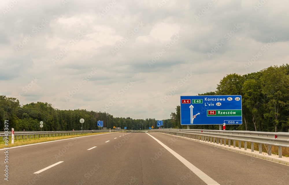 Autobahn A4 Polen - obrazy, fototapety, plakaty 