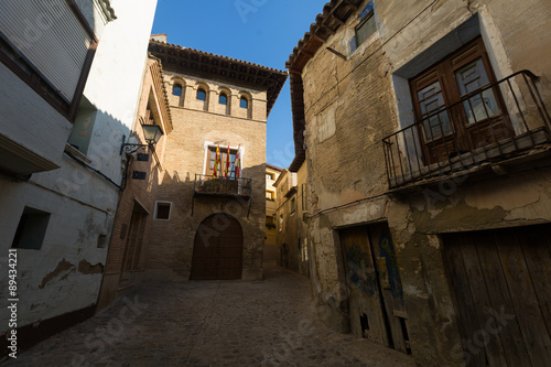 Narrow street at old spanish town. Borja