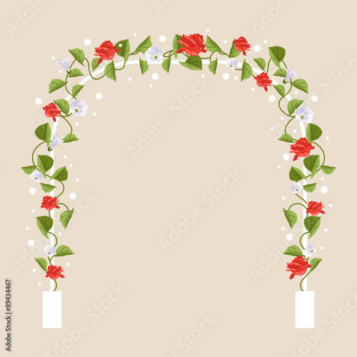 Arch with flowers. Vector Illustration