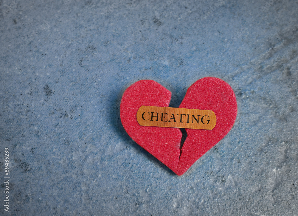 Broken red cheating heart Broken red cheating heart