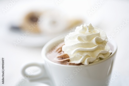 Hot chocolate with cream rosette