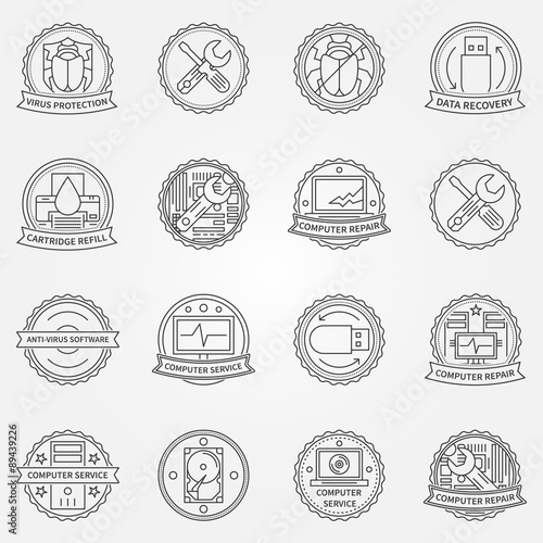 Computer service badges