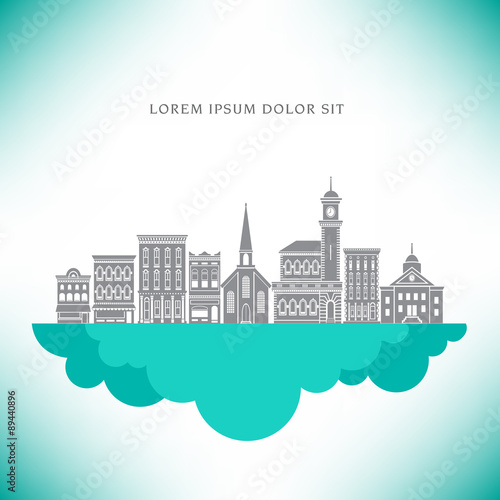 A Stylized Set of Buildings with Space for Type
