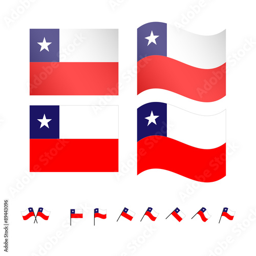 Chile Flags EPS 10