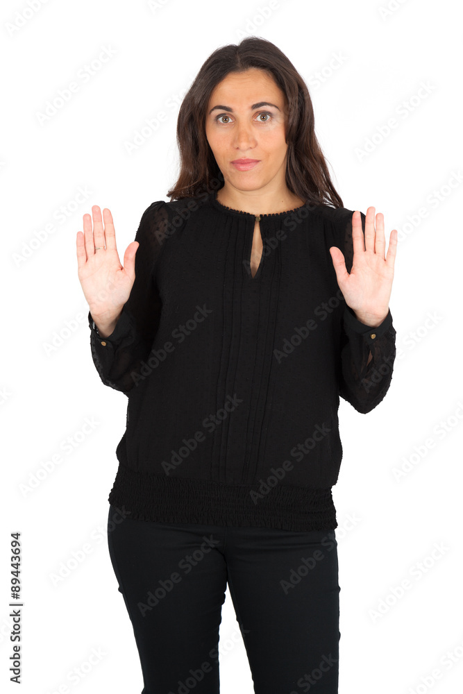 Beautiful woman doing different expressions in different sets of clothes: innocent Beautiful woman doing different expressions in different sets of clothes: innocent