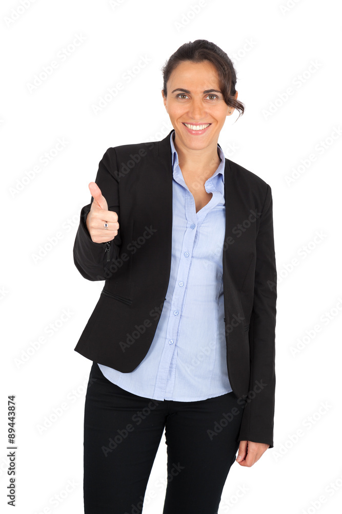 Beautiful woman doing different expressions in different sets of clothes: thumbs up Beautiful woman doing different expressions in different sets of clothes: thumbs up