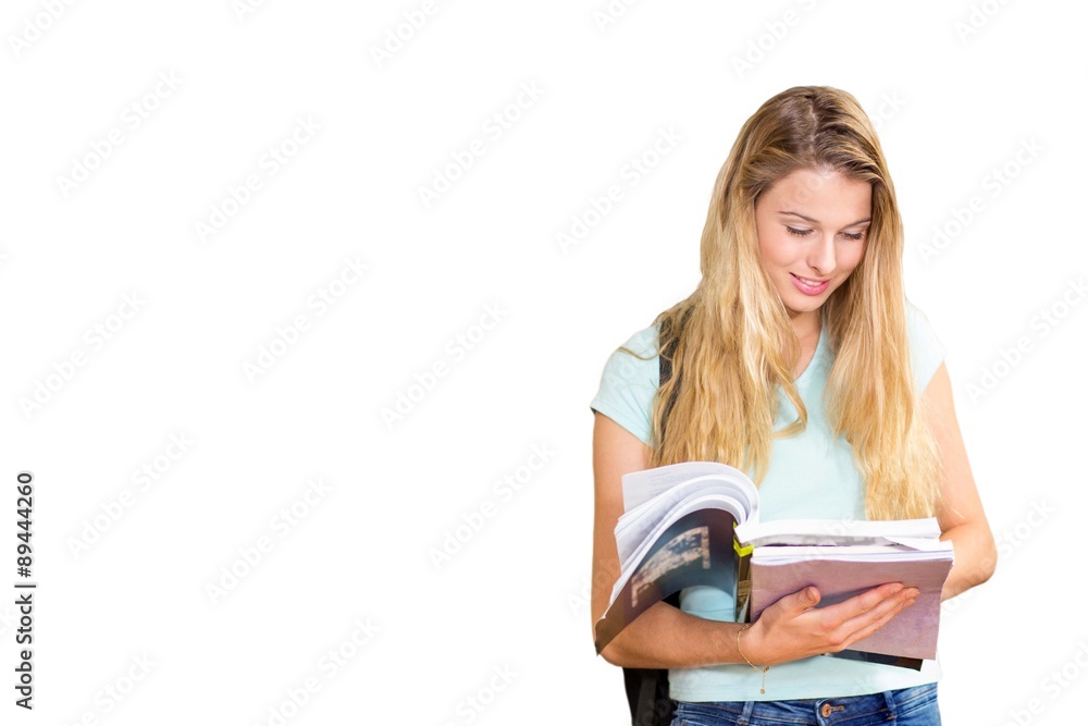 Composite image of happy student Composite image of happy student
