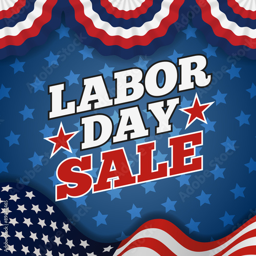Labor day sale promotion advertising banner design. American labor day wallpaper | Vector illustration