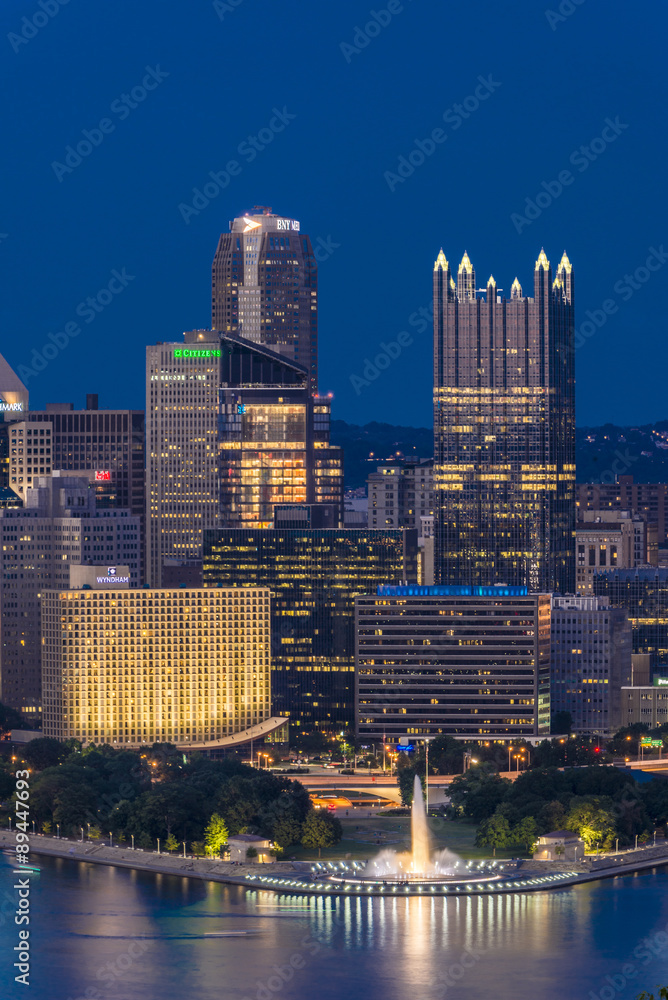 Pittsburgh skyline, the point