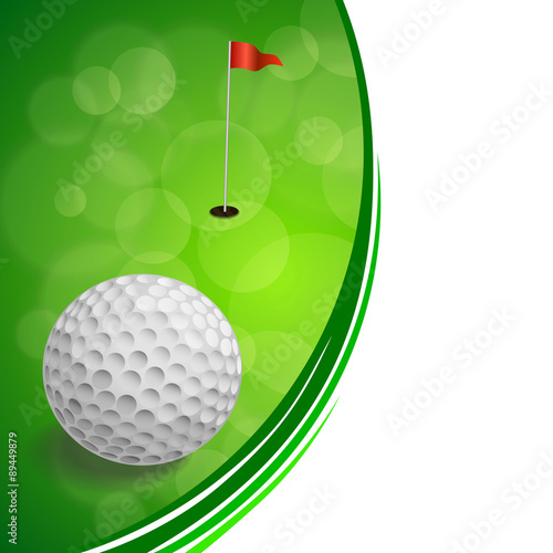 Background abstract golf sport green red flag white ball frame illustration vector