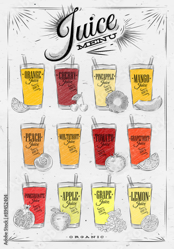 Poster juice menu