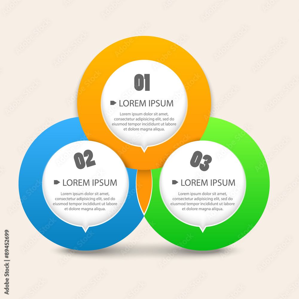 Modern business circle shapes like options banner. Diagram