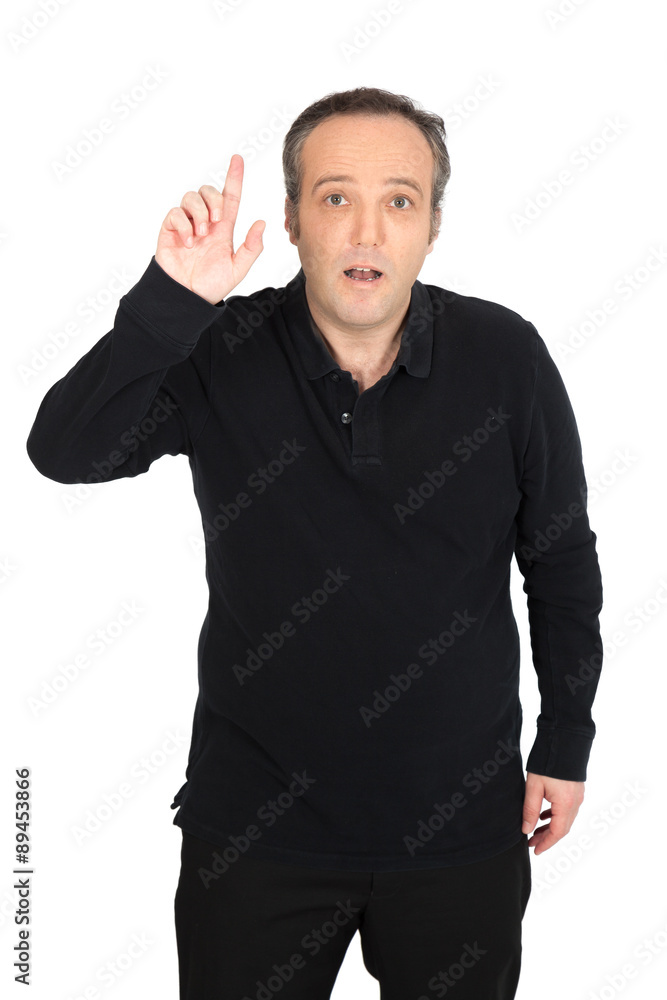 Fototapeta premium Handsome man doing different expressions in different sets of clothes: idea