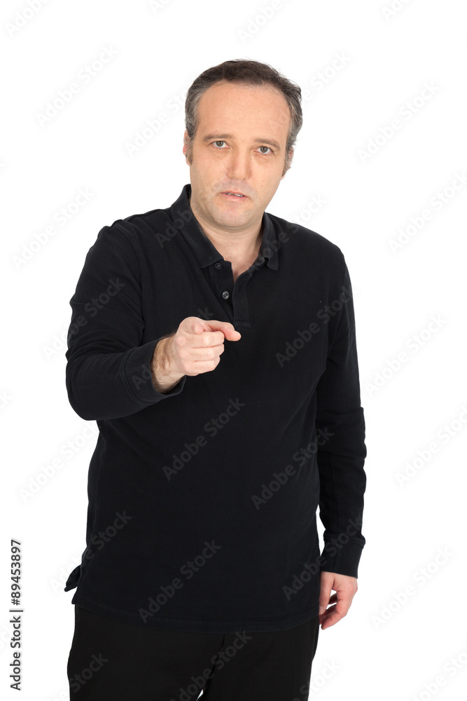 Handsome man doing different expressions in different sets of clothes: pointing Handsome man doing different expressions in different sets of clothes: pointing