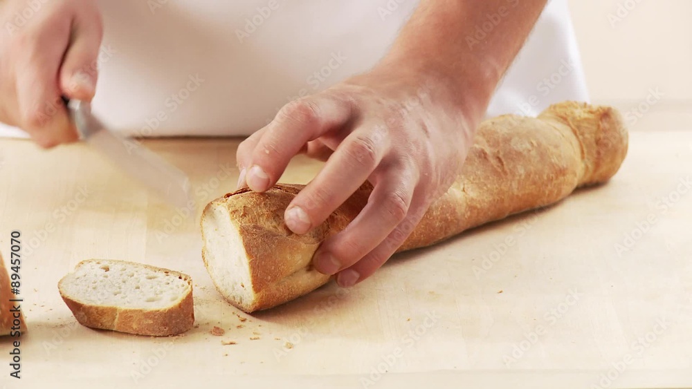 Slicing baguette Slicing baguette