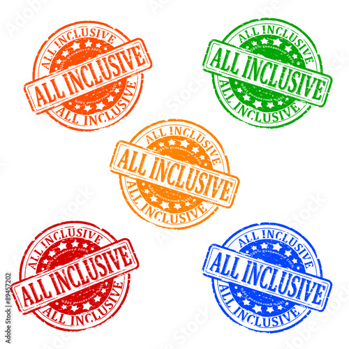 Damaged colorful stamps - all inclusive - vector