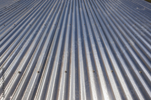 Metal roof structure closeup abstract grooves detail 