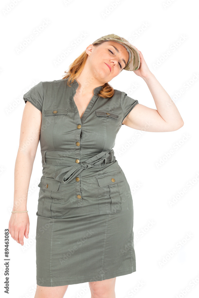 Beautiful Soldier woman doing differnt expressions Beautiful Soldier woman doing differnt expressions
