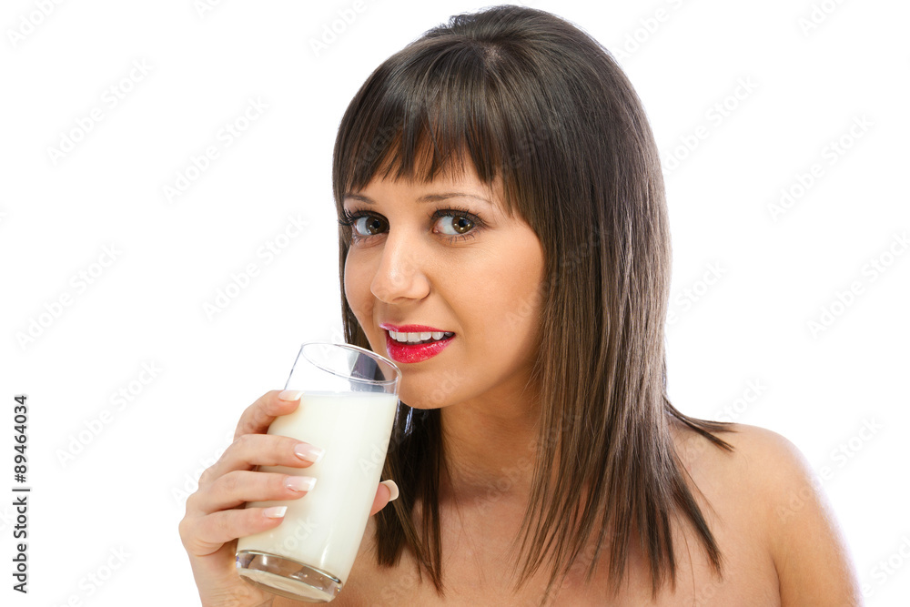 Woman drinking milk