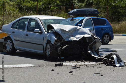 Crash where two cars are involved