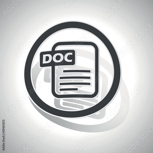 DOC document sign sticker, curved