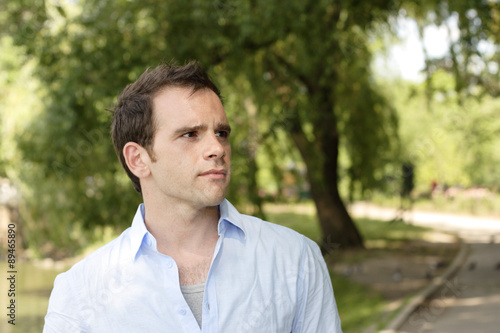 A young man in thought.