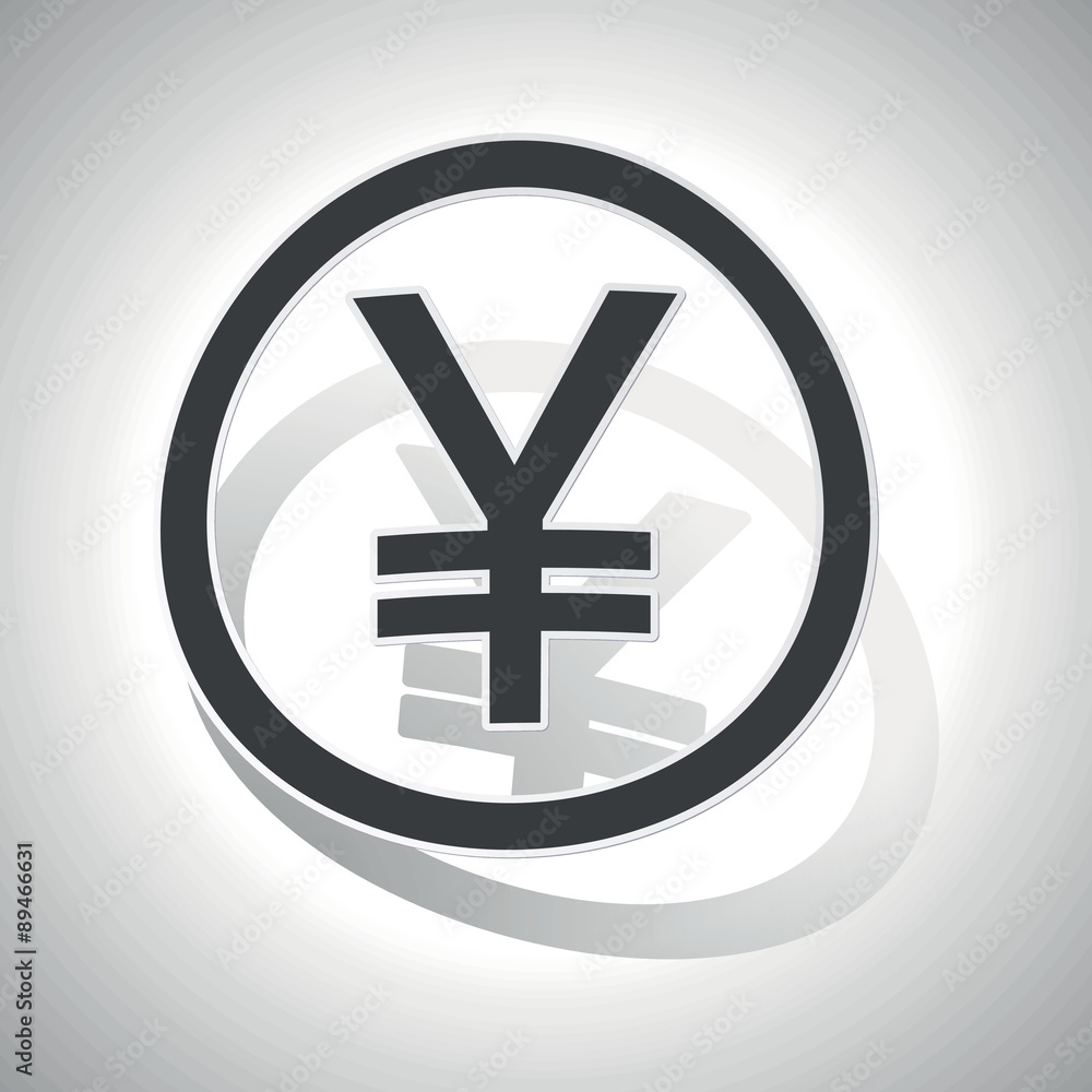 Fototapeta premium Yen sign sticker, curved