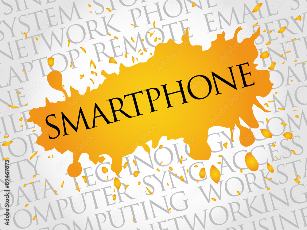 Smartphone word cloud concept Smartphone word cloud concept