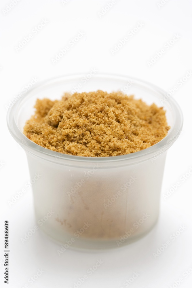 Brown sugar in glass Brown sugar in glass