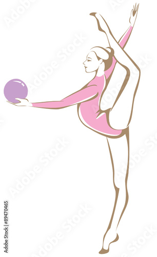Rhymmic gymnast with a ball