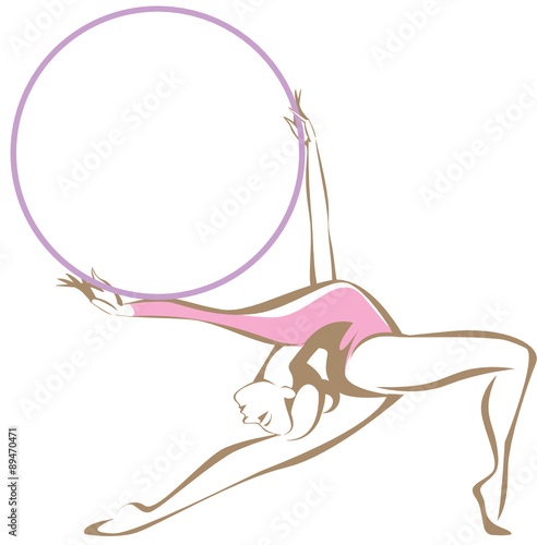 Rhymmic gymnast with a hoop