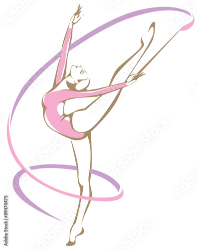 Rhymmic gymnast with a ribbon