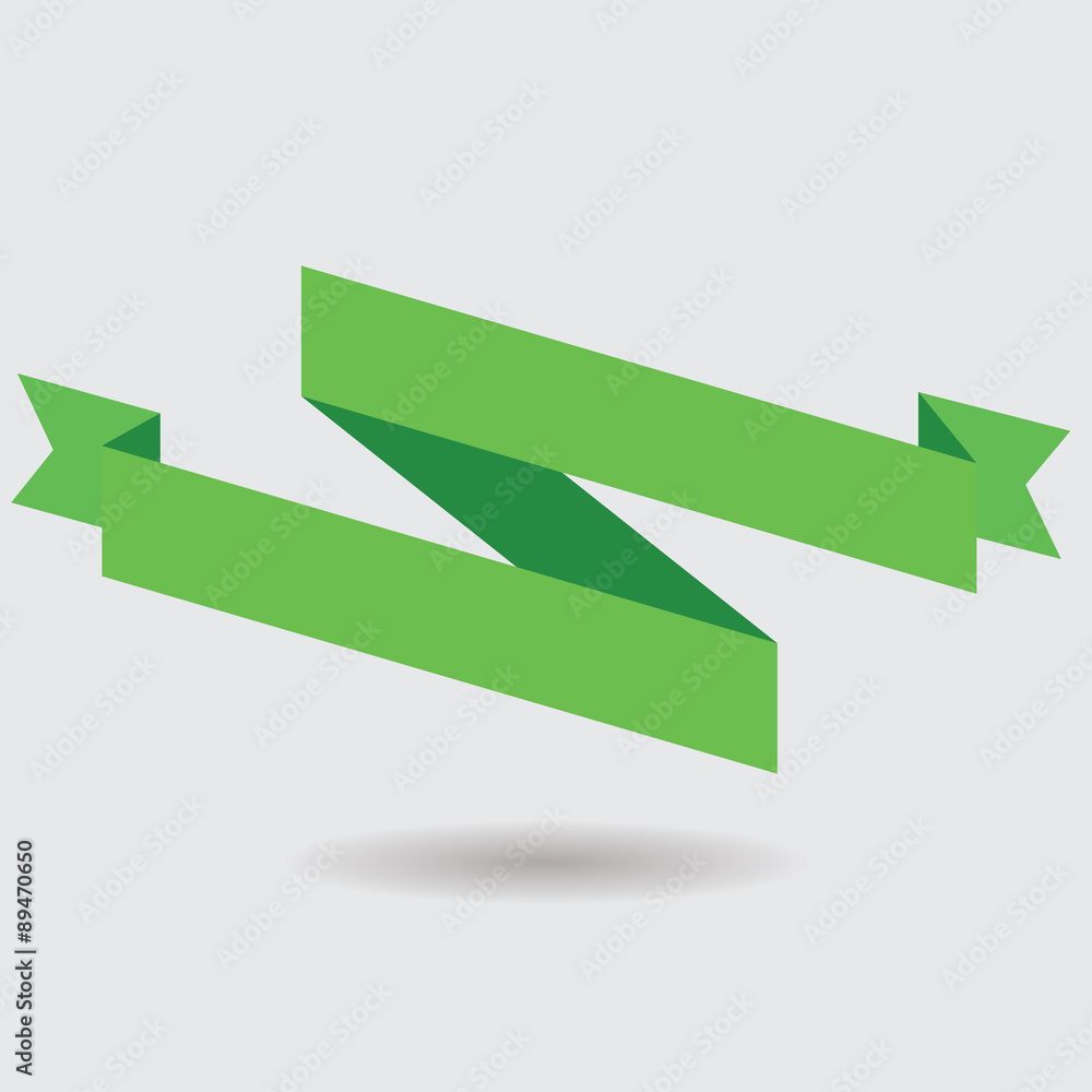 Green realistic detailed curved paper sale banner. Ribbon. Vector illustration Green realistic detailed curved paper sale banner. Ribbon. Vector illustration