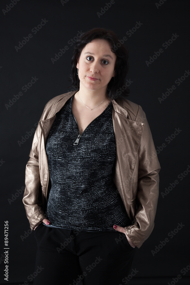 Beautiful woman doing different expressions in different sets of clothes: portrait Beautiful woman doing different expressions in different sets of clothes: portrait