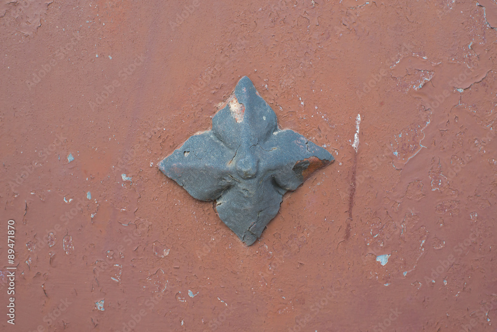 Decorative iron door on old historical Decorative iron door on old historical