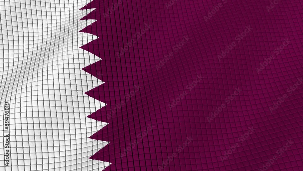 The flag of Qatar is developing waves. Looped. Full HD 1080. The flag of Qatar is developing waves. Looped. Full HD 1080.