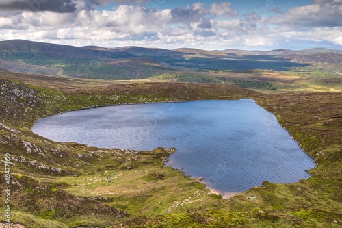 Heart shaped Lake Ouler in Wicklow mountains