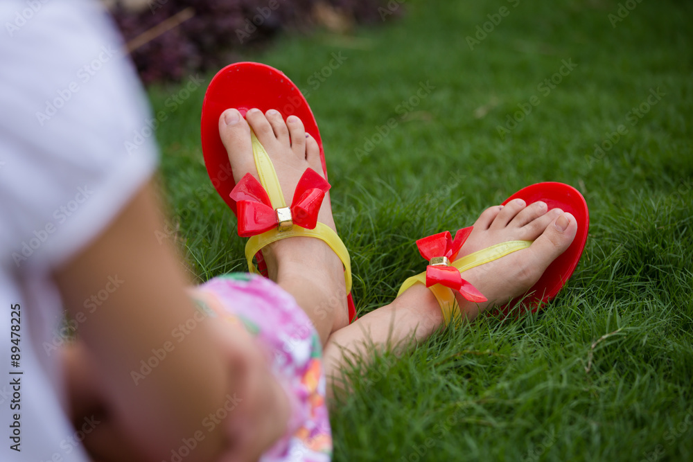 Red foot slippers hotsell