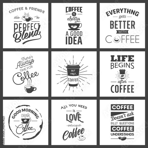 Set of vintage wine typographic quotes