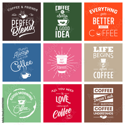 Set of vintage wine typographic quotes