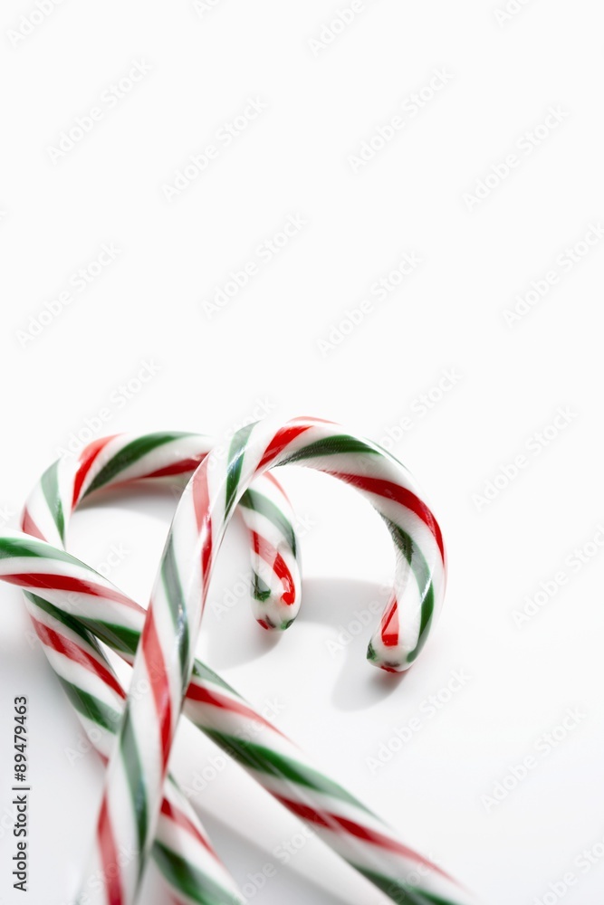 Red, white and green candy canes