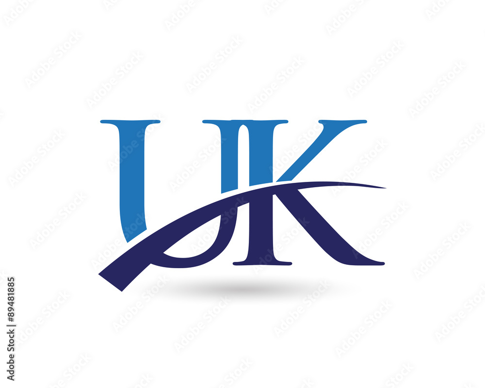 UK Letter Logo Swoosh UK Letter Logo Swoosh